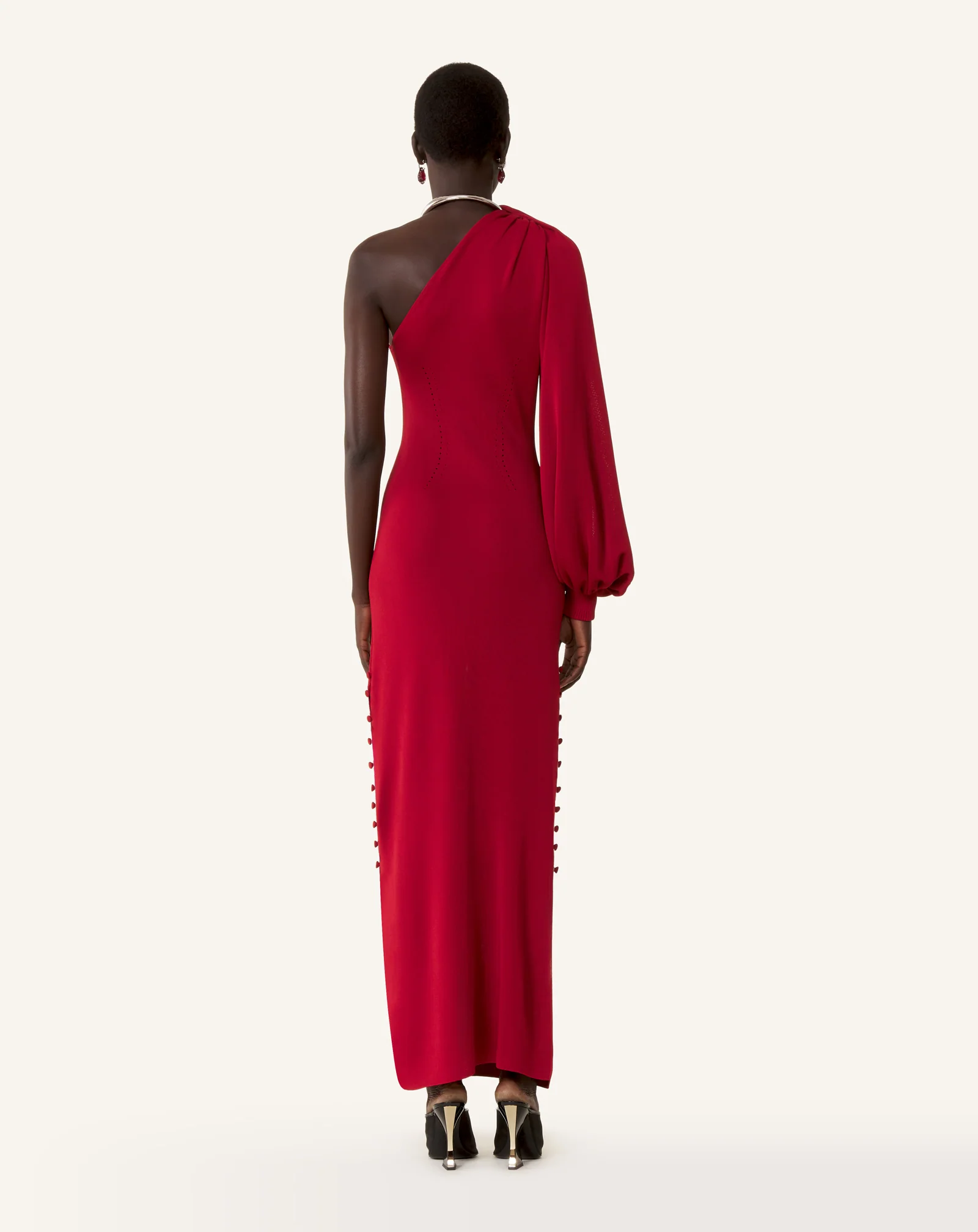 ASYMMETRICAL CHOKER DRESS IN VISCOSE - Image 4