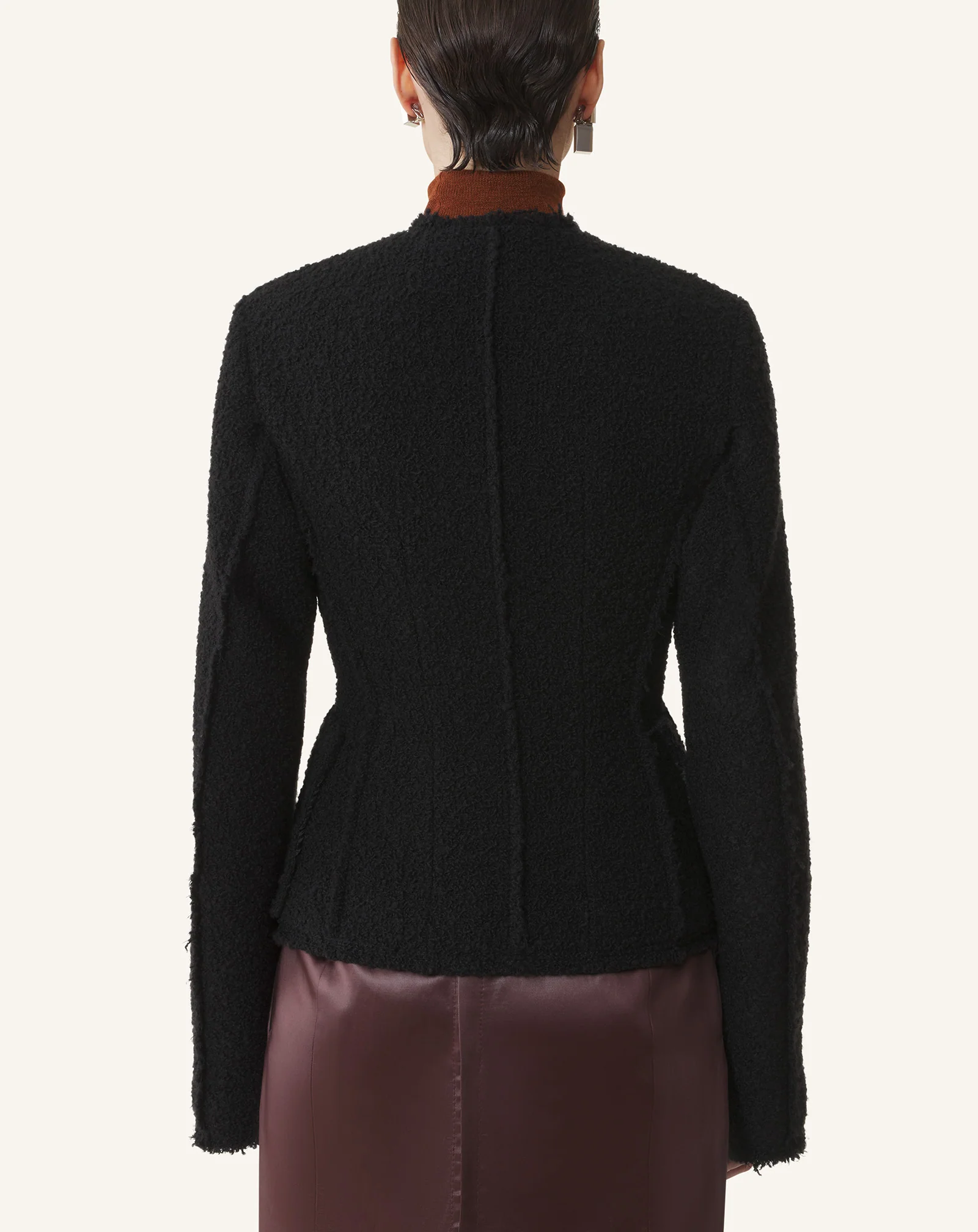 ASYMMETRICAL JACKET IN BOUCLÉ WOOL - Image 4