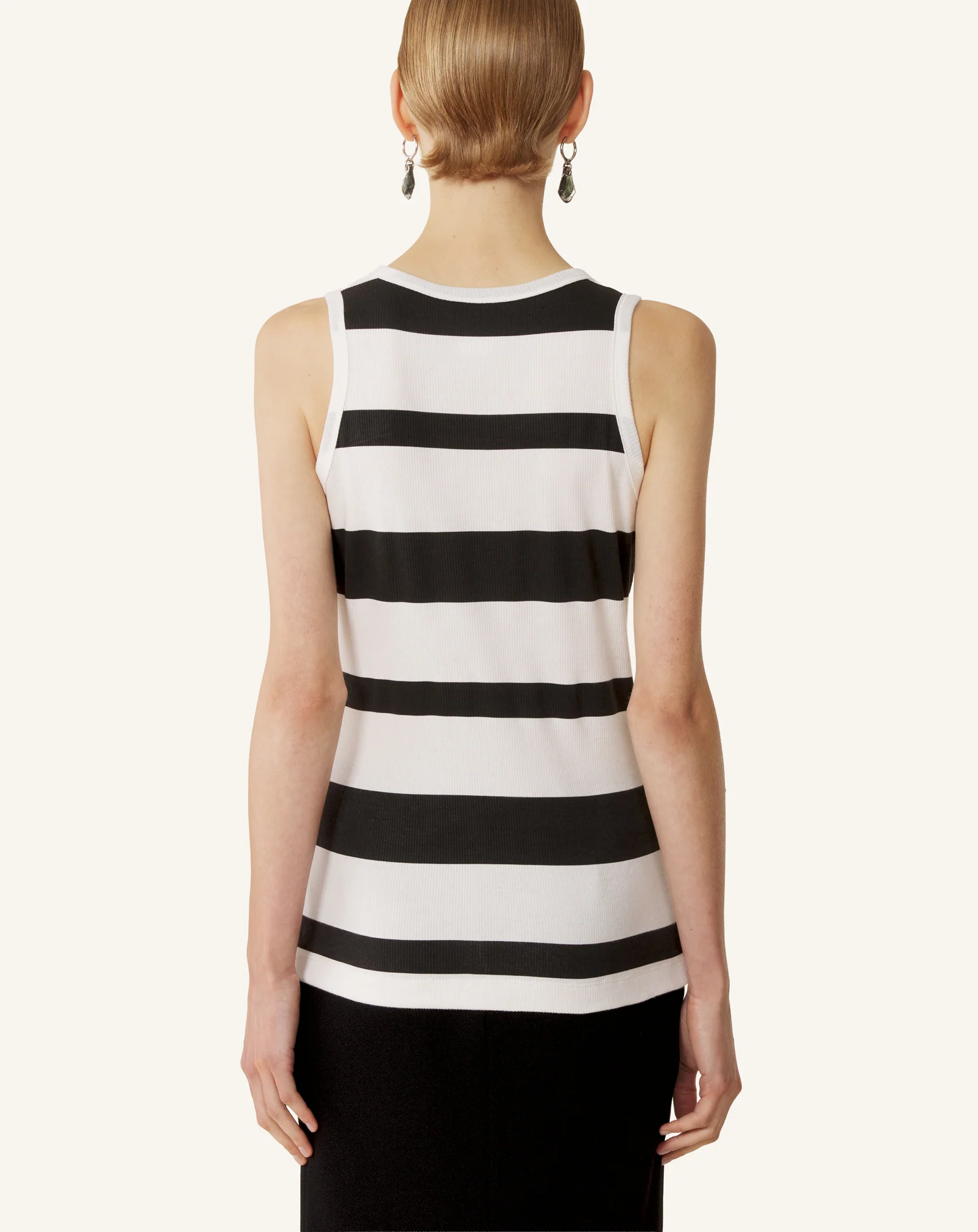 COTTON JERSEY MOTHER AND DAUGHTER EMBROIDERED RIBBED TANK TOP - Image 4