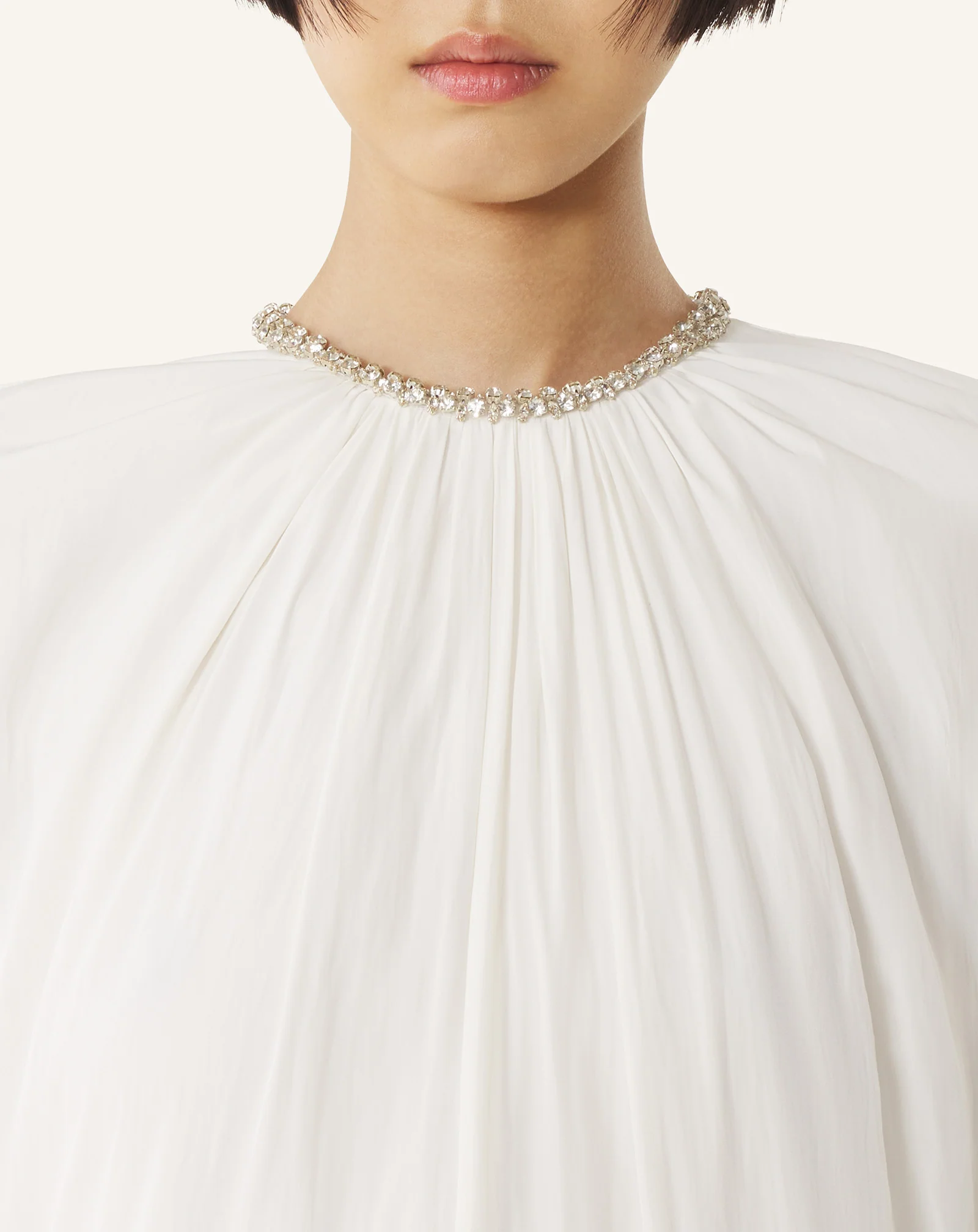 EMBROIDERED DRESS IN CHARMEUSE - Image 5