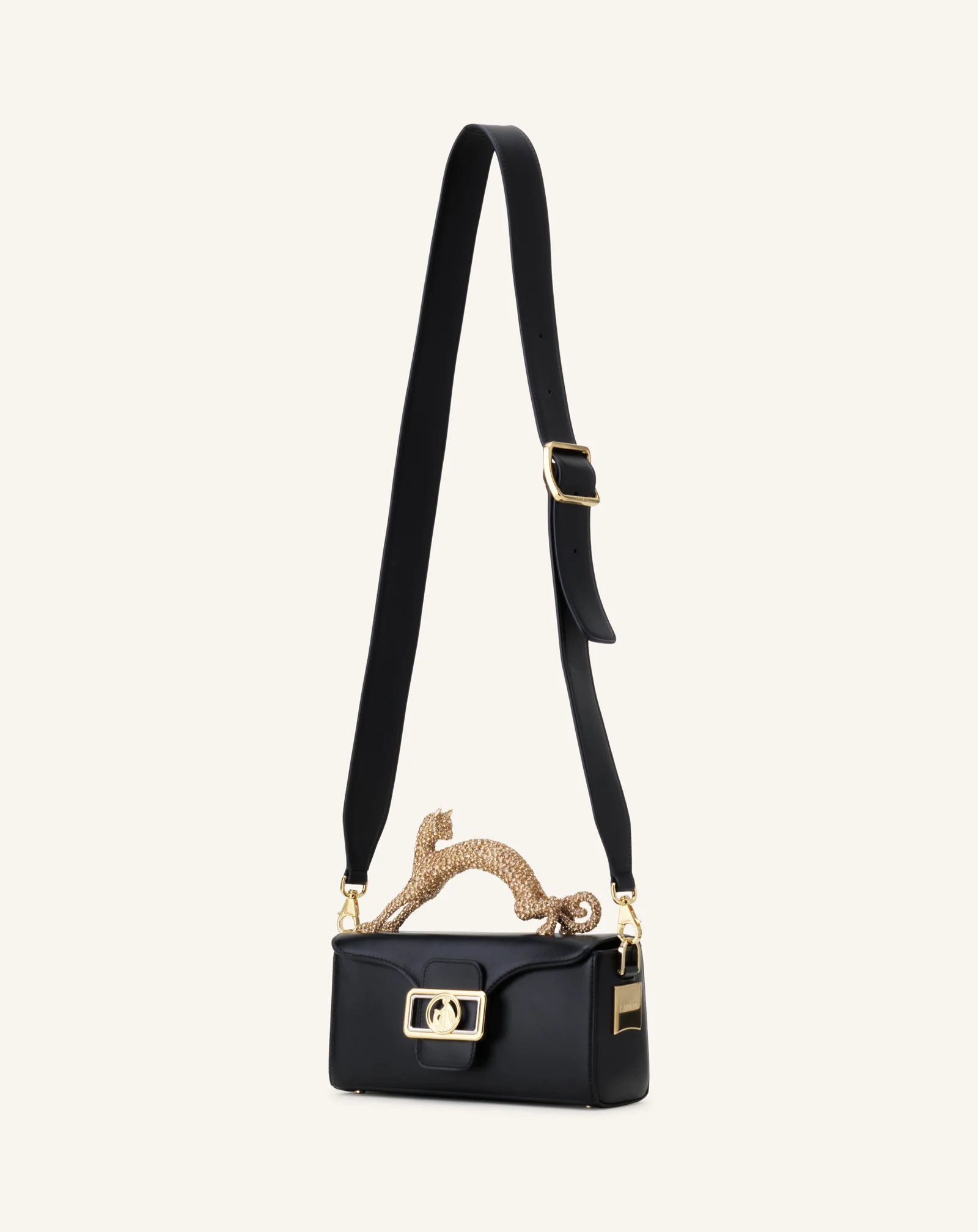 LEATHER NANO PENCIL CAT BAG WITH RHINESTONES - Image 3