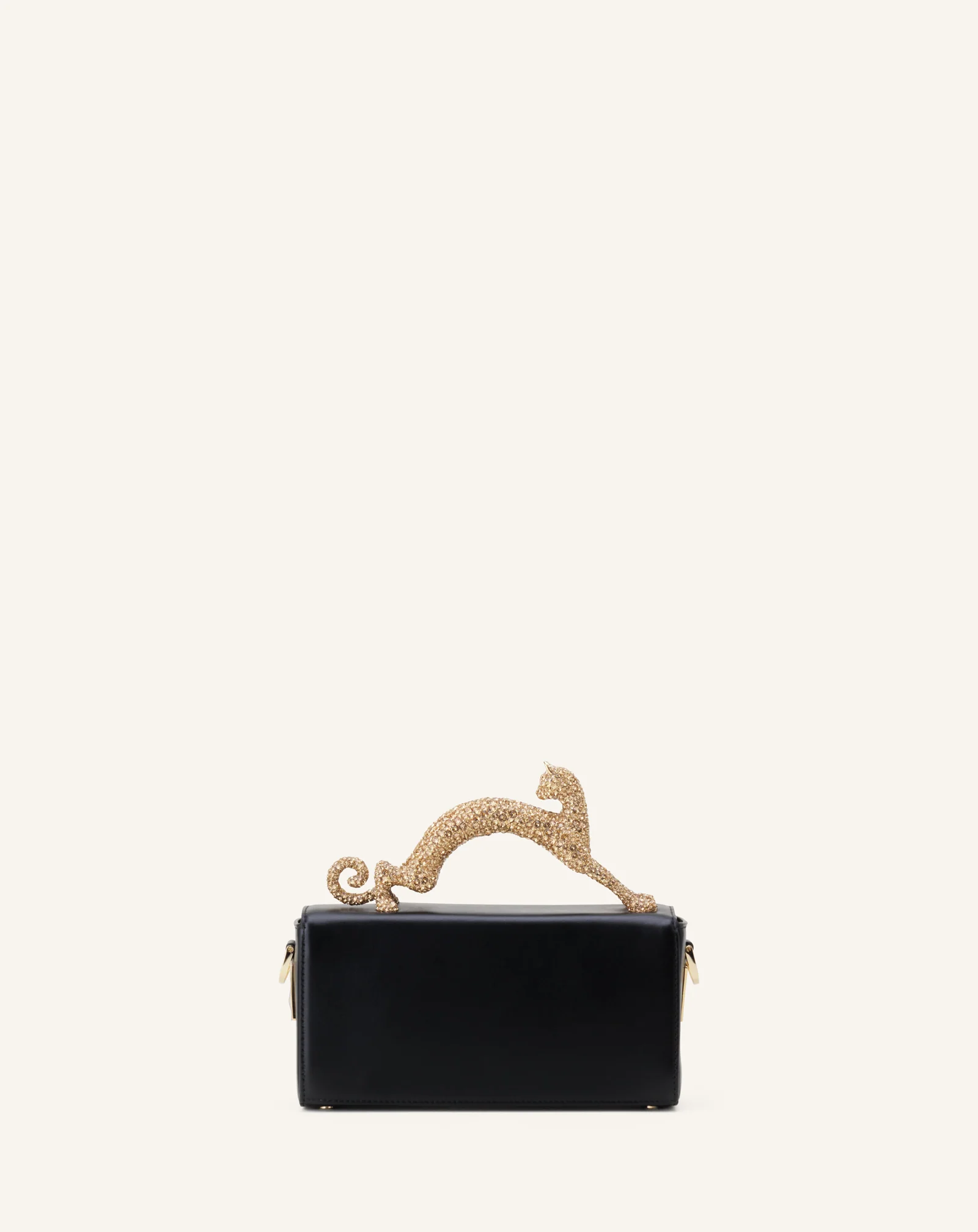 LEATHER NANO PENCIL CAT BAG WITH RHINESTONES - Image 4