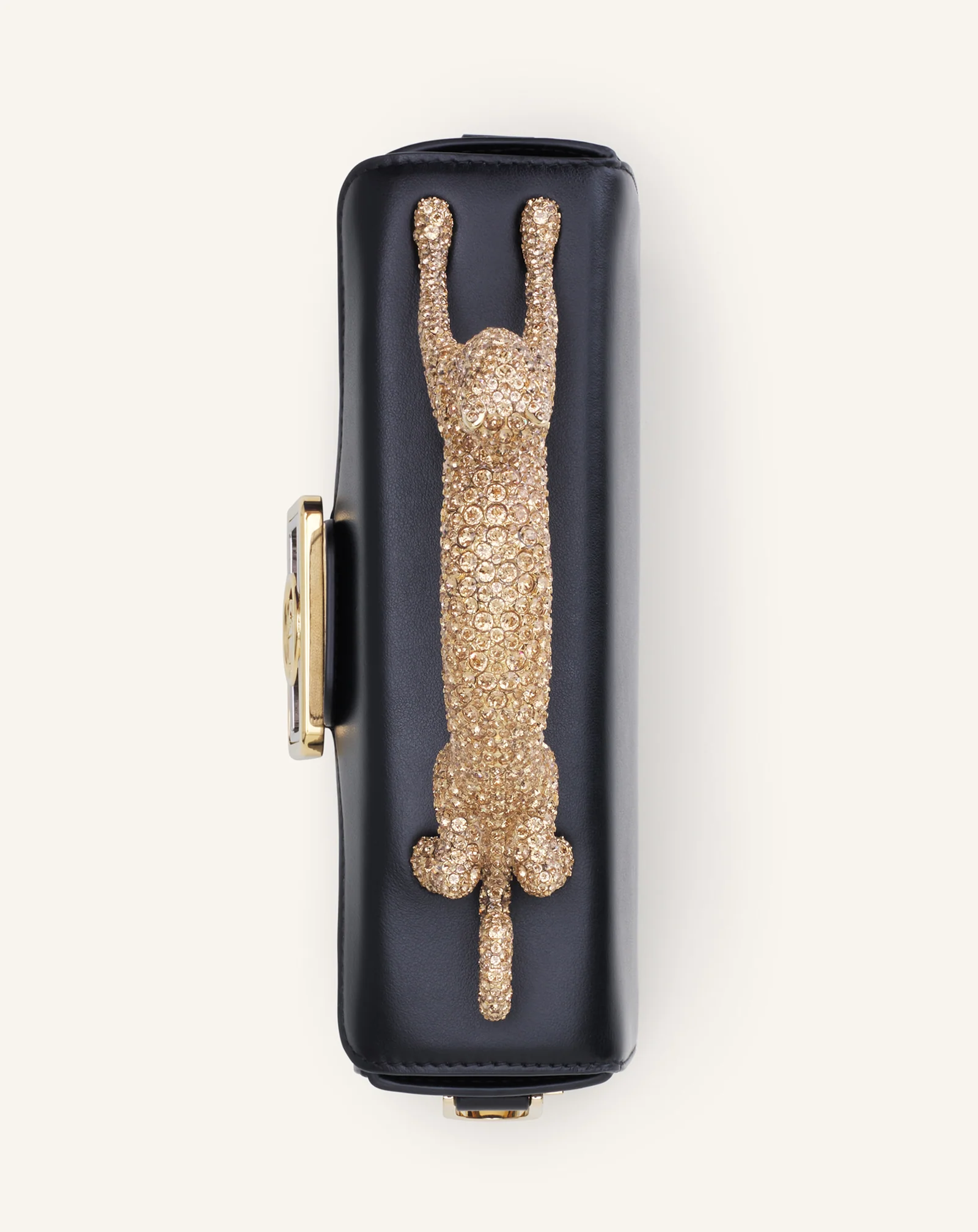 LEATHER NANO PENCIL CAT BAG WITH RHINESTONES - Image 7