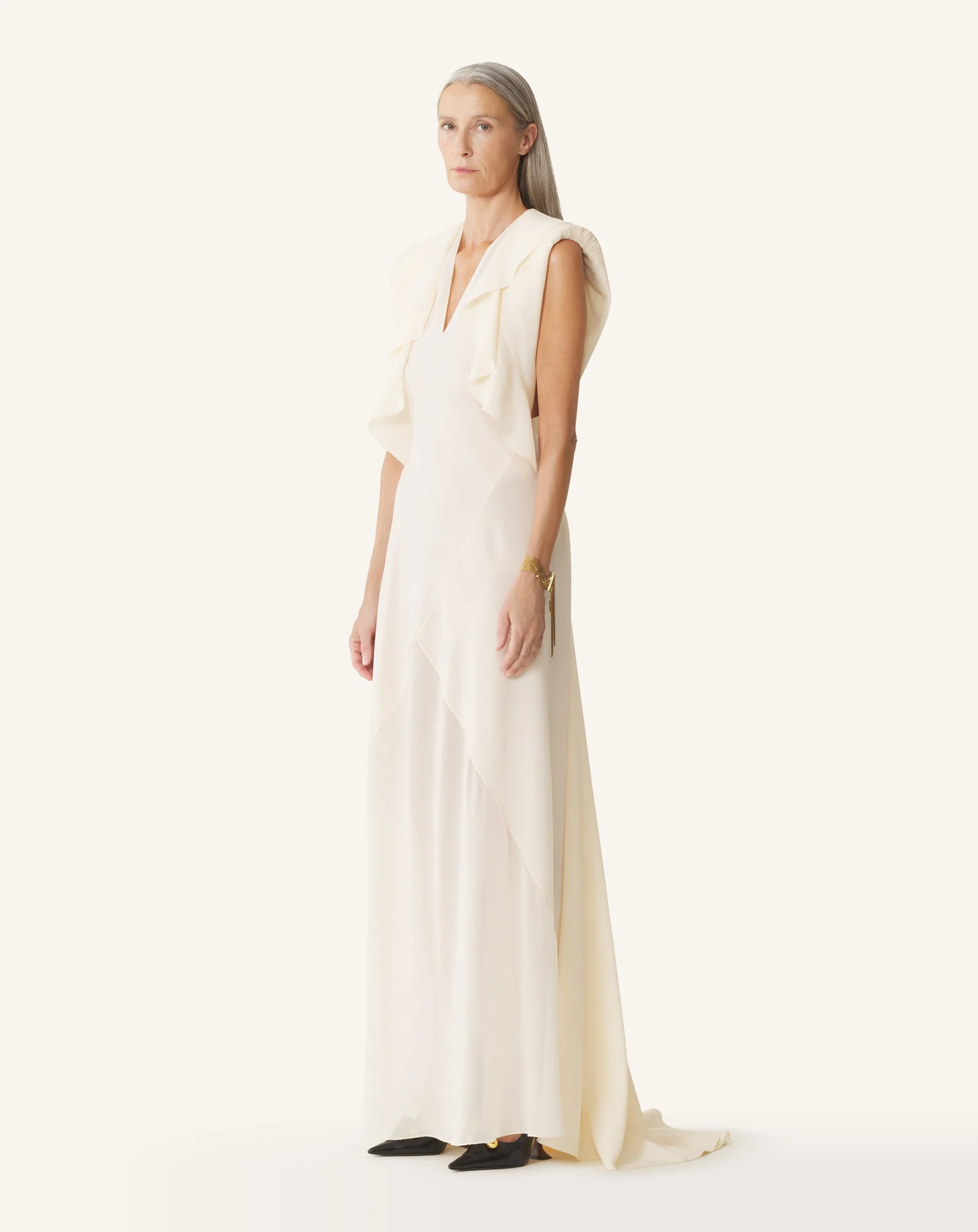 LONG DRESS IN SILK GEORGETTE - Image 3