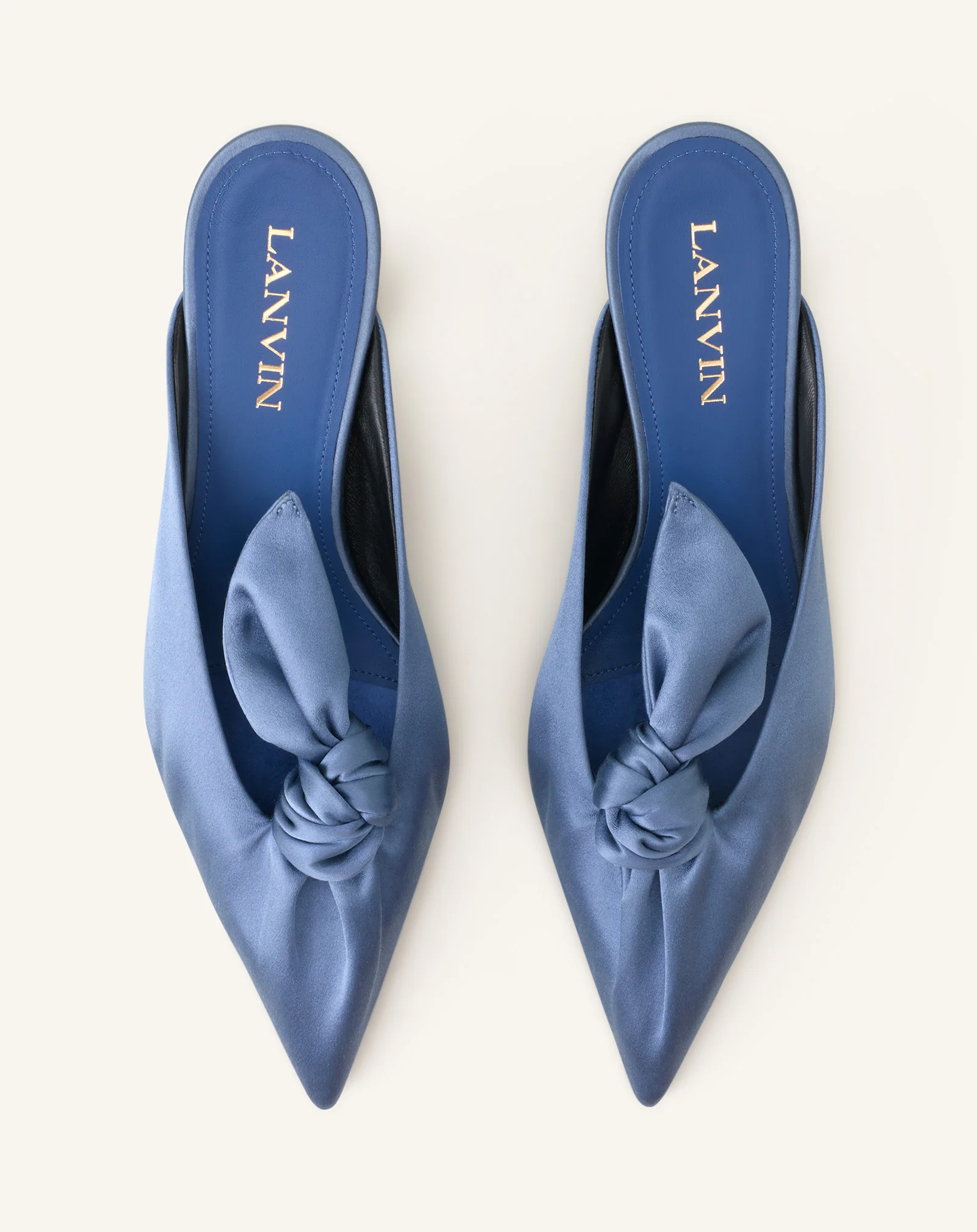 MIDNIGHT STEP HEELED MULES WITH A SATIN BOW - Image 4