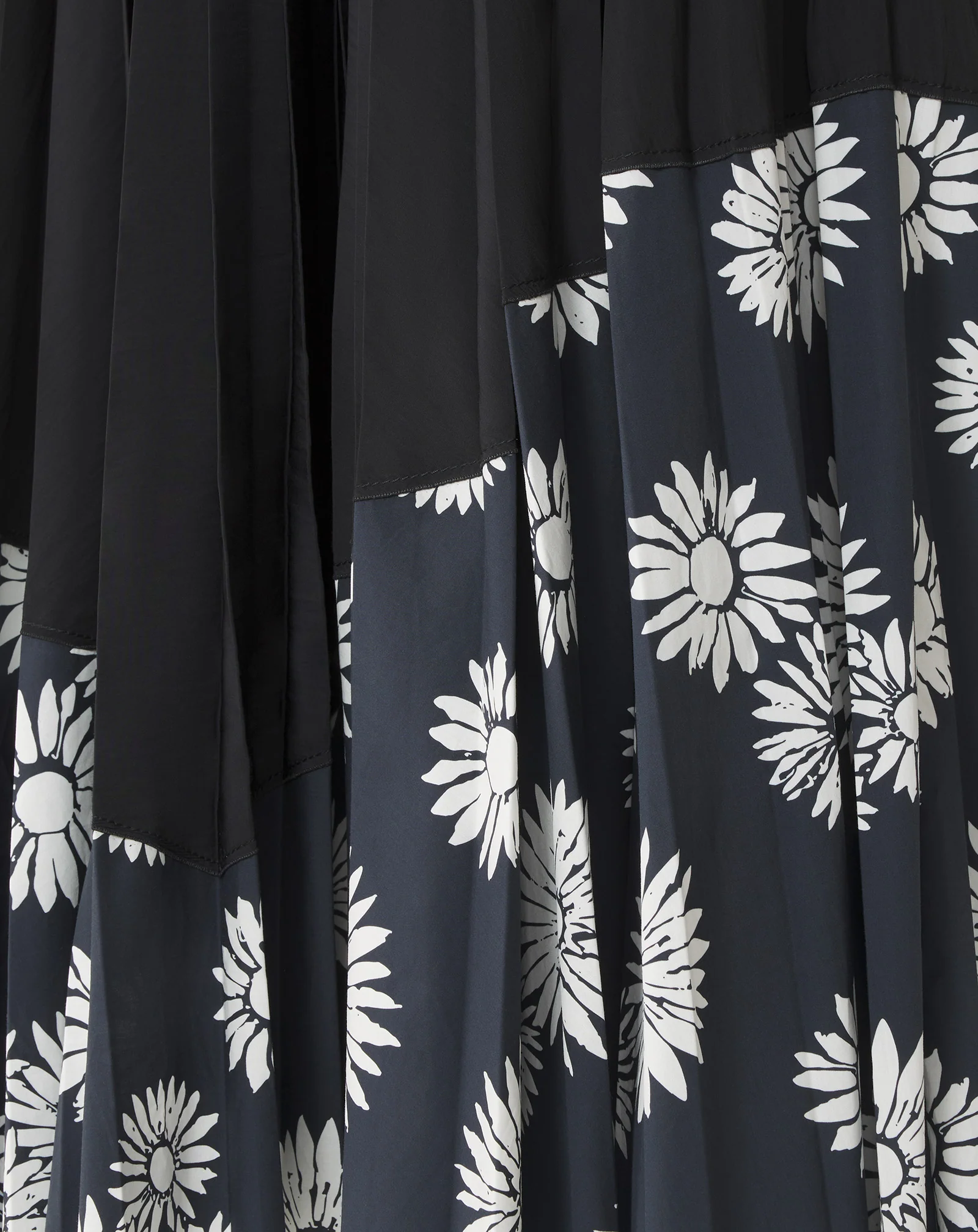 PLEATED DRESS IN CHARMEUSE AND PRINTED COTTON - Image 6