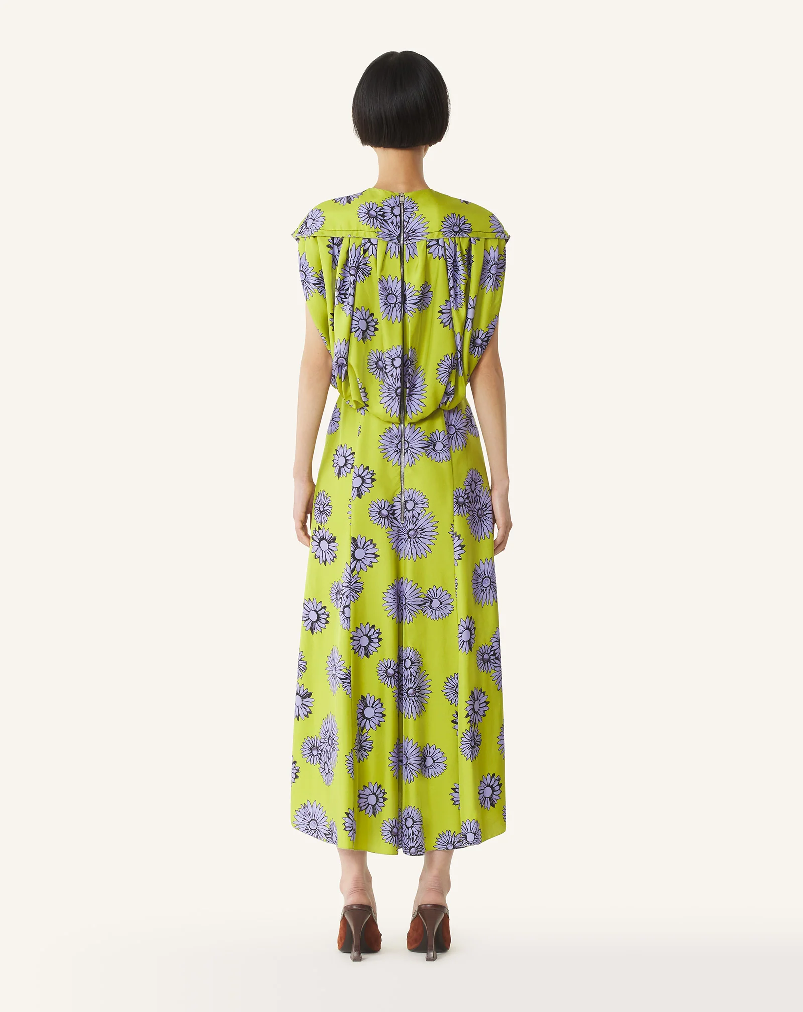 PRINTED SILK MIDI DRESS - Image 4