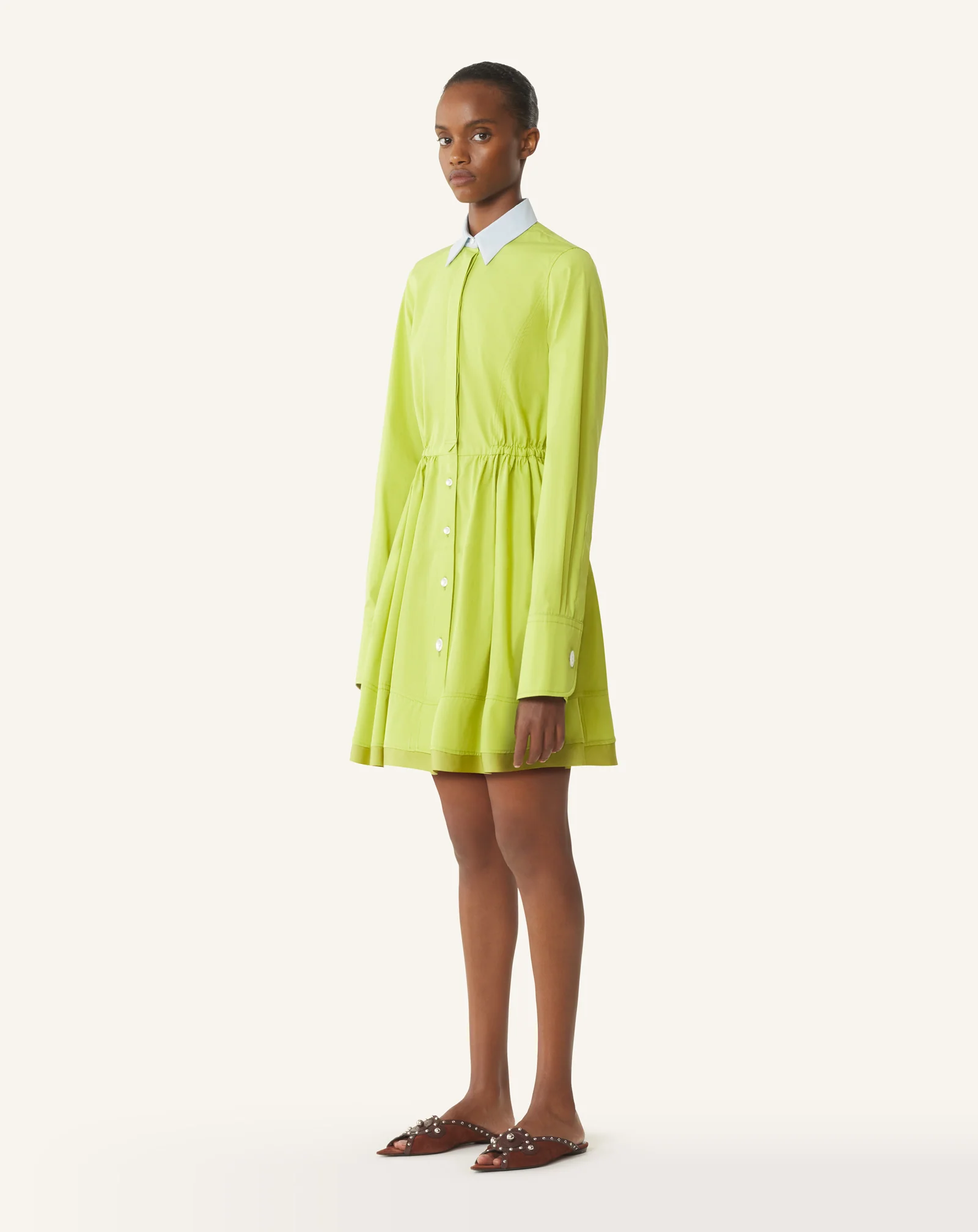 SHORT SHIRT DRESS IN COTTON POPLIN - Image 3