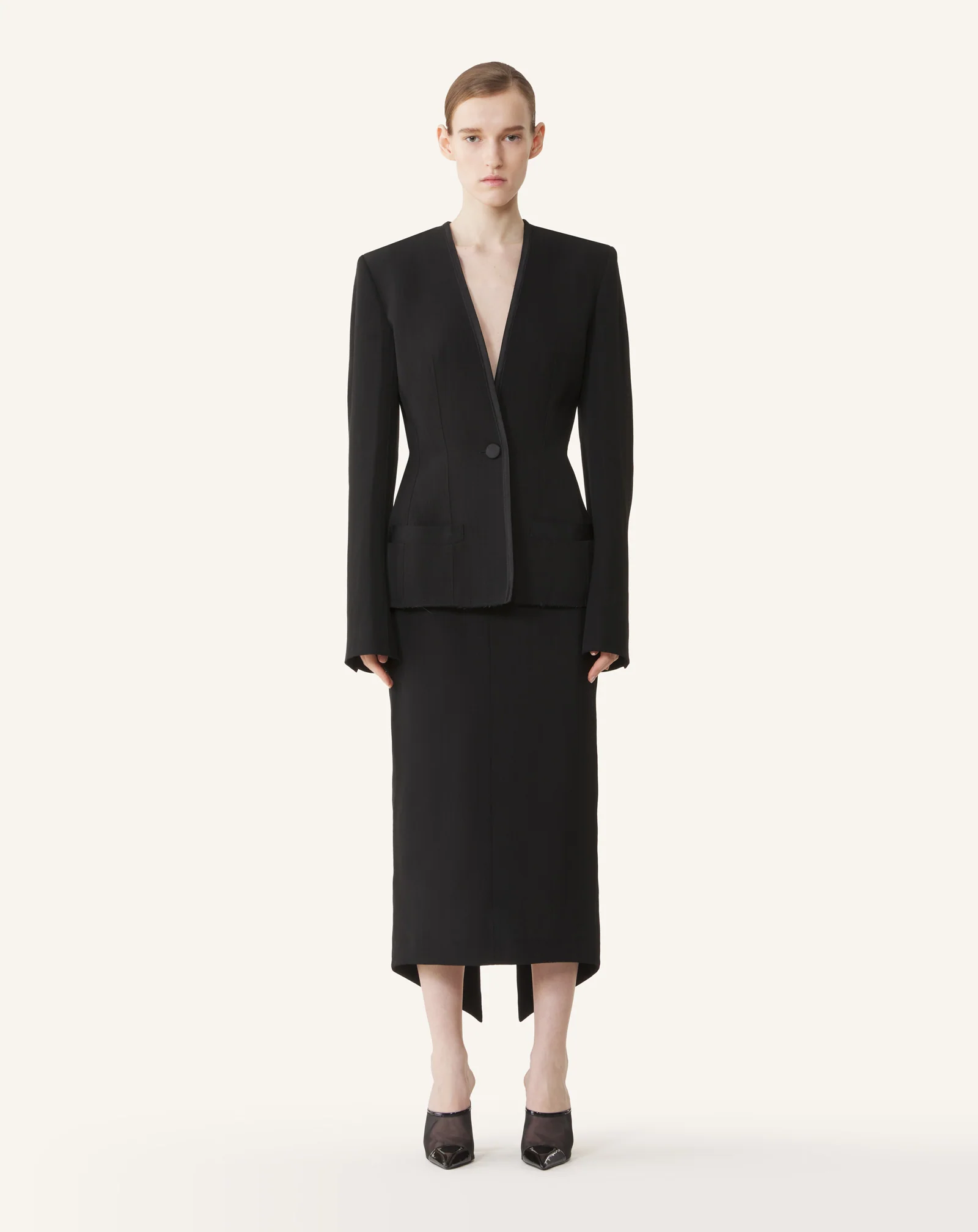SILK AND VISCOSE OPEN-BACK JACKET - Image 3