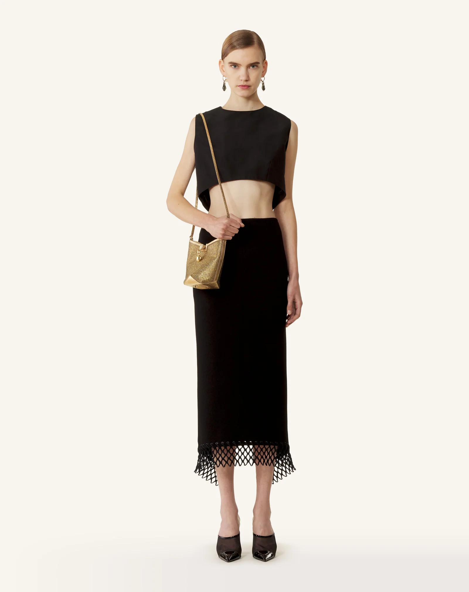 SILK FAILLE CROPPED TOP - Image 3
