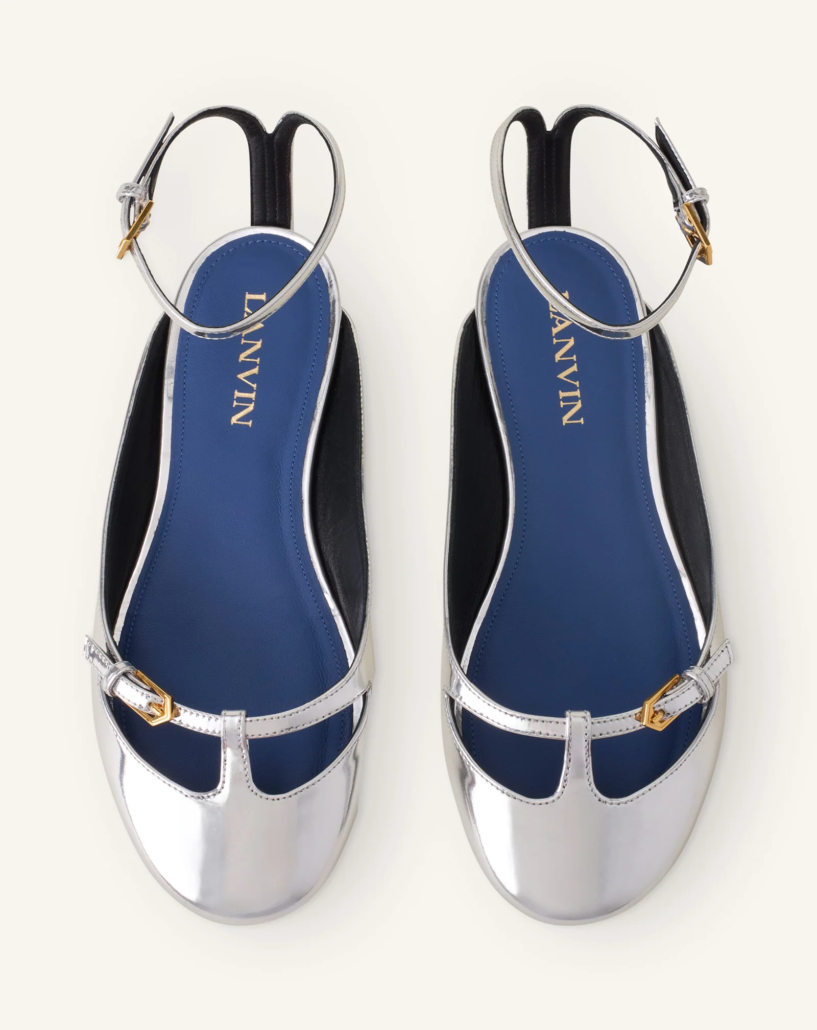 MARY-JANE BALLERINA IN METALLIC LEATHER - Image 4