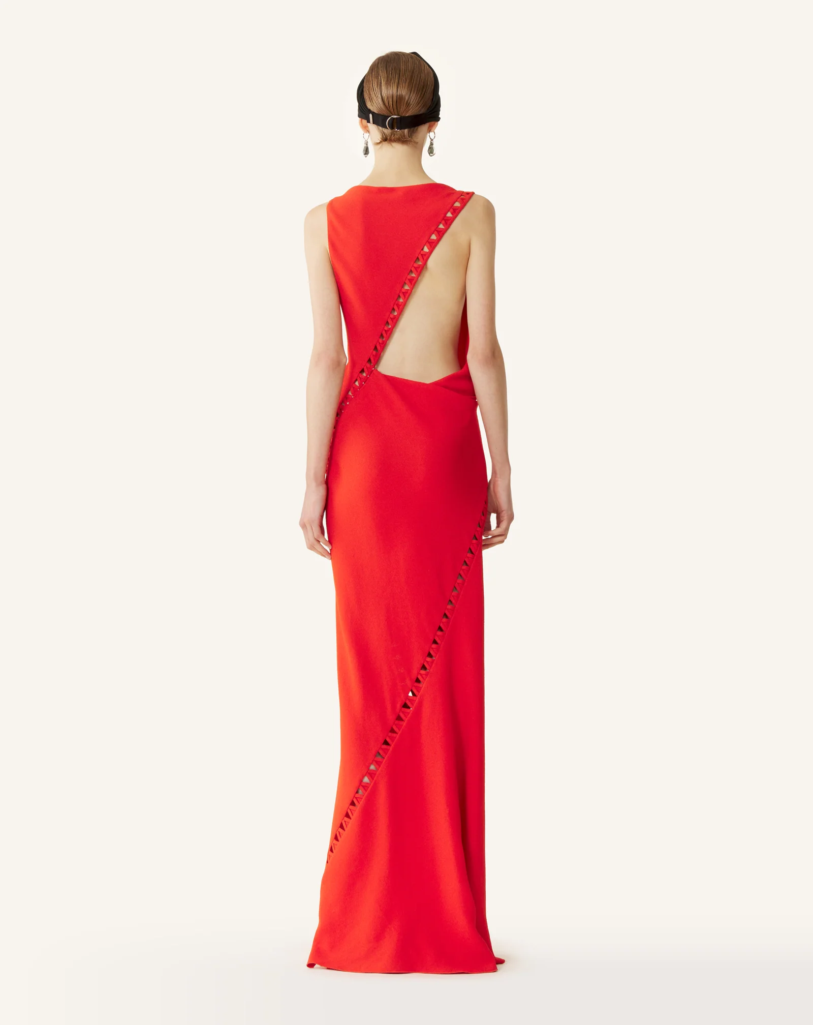 VISCOSE DRAPED-BACK LONG DRESS - Image 2