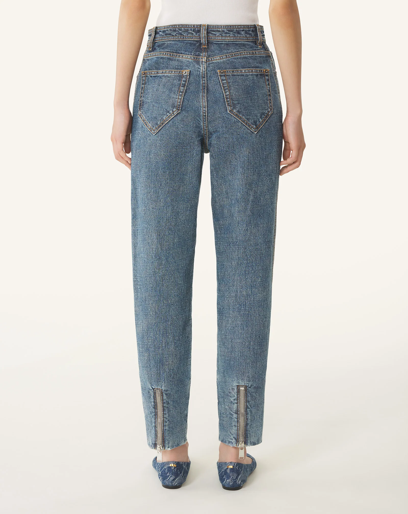 ZIPPED DENIM PANTS - Image 4